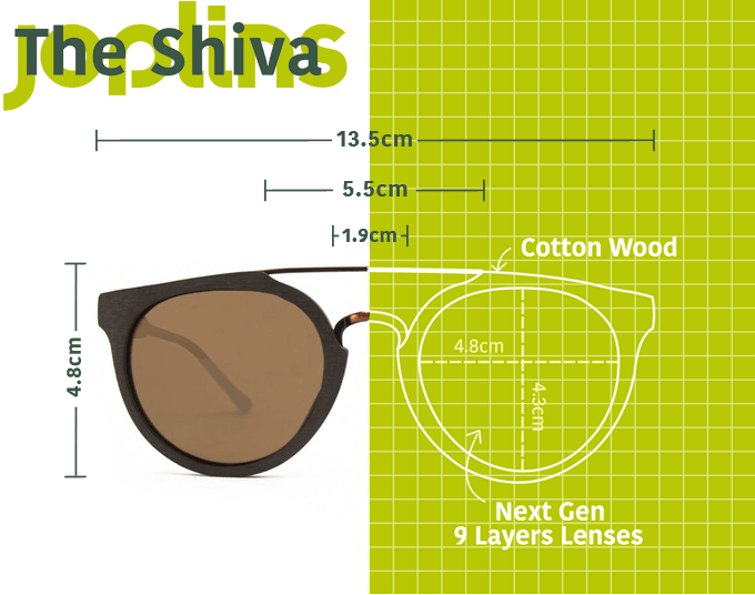 JOPLINS® Shiva Wooden Sunglasses
