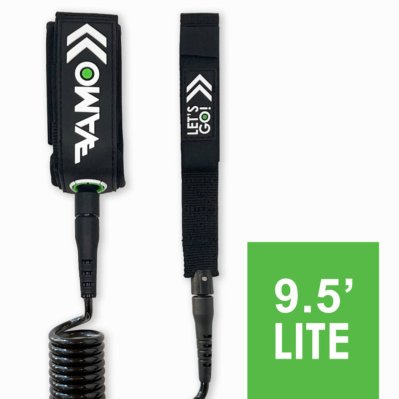 Vamo Life 9.5' LITE Full Coil SUP Paddleboard Leash - Black