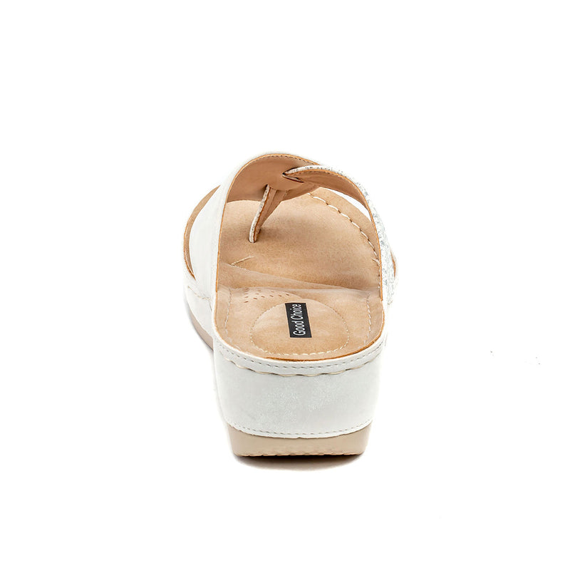 Good Choice Dafni White Wedge Sandals