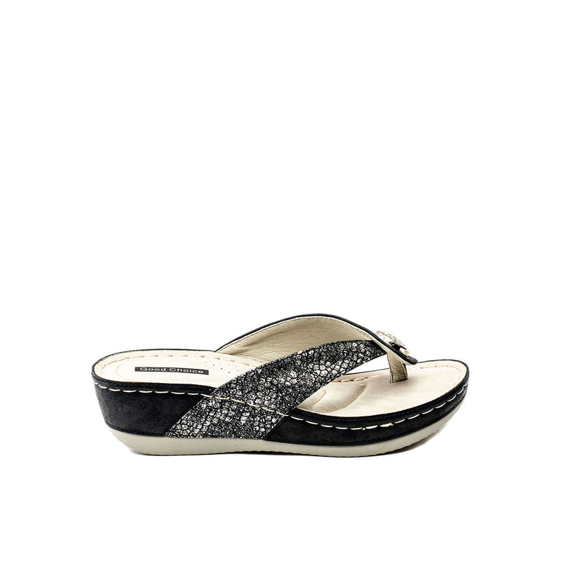 Good Choice Dafni Black Wedge Sandals