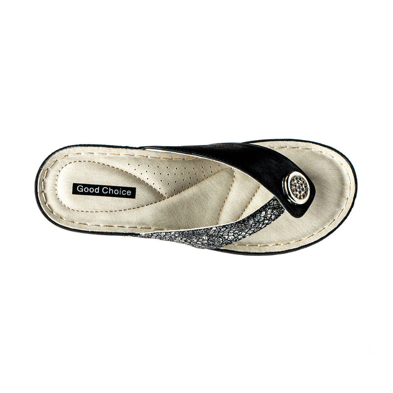 Good Choice Dafni Black Wedge Sandals