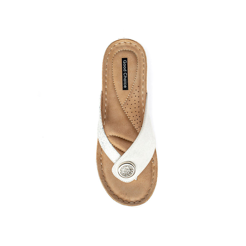 Good Choice Dafni White Wedge Sandals