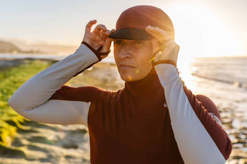 Waihana Carvico Hooded Surf Rashguard - Maroon