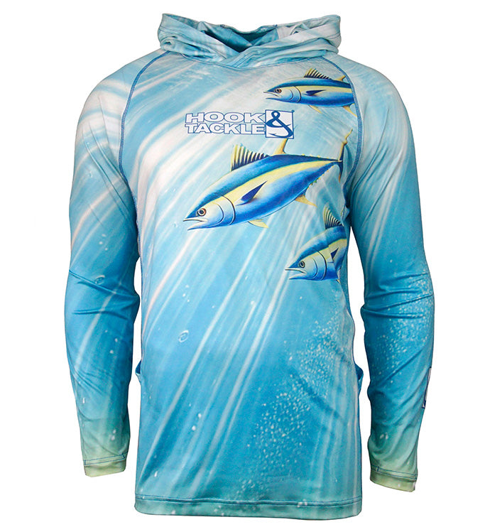 Hook & Tackle Tuna Abyss Men's UV Fishing Hoodie with Built-In Gaiter