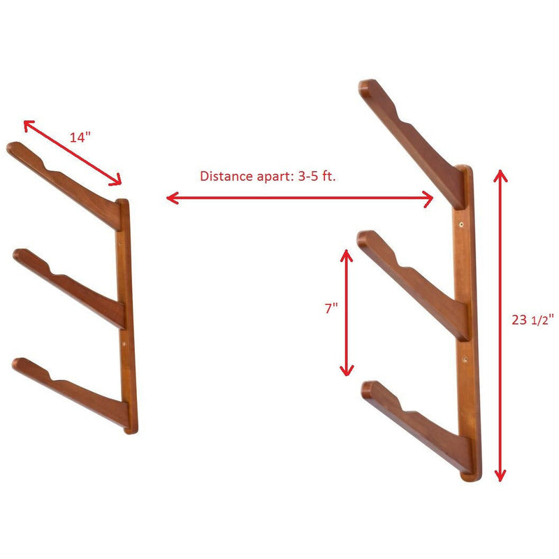 COR Surf Triple Surfboard Wall Rack - Bamboo