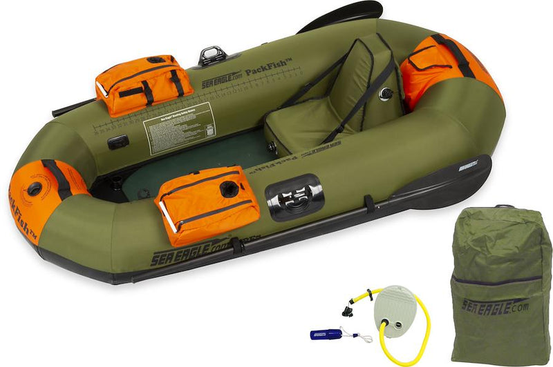 Sea Eagle PF7 PackFish Inflatable Fishing Boat Pro Fishing Sit or Stand Package