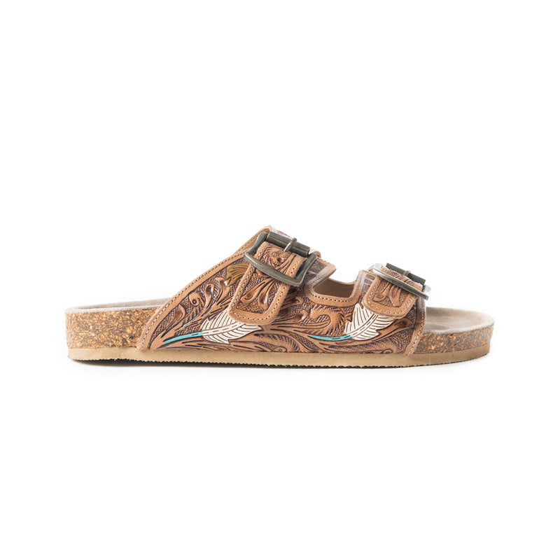 Myra Falling Feather Dark Brown Sandals