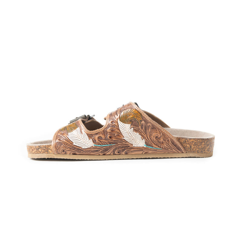 Myra Falling Feather Dark Brown Sandals