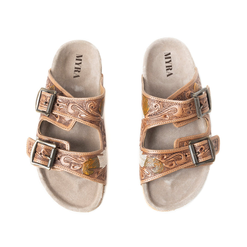 Myra Falling Feather Dark Brown Sandals