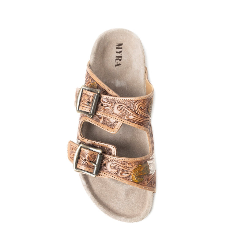Myra Falling Feather Dark Brown Sandals