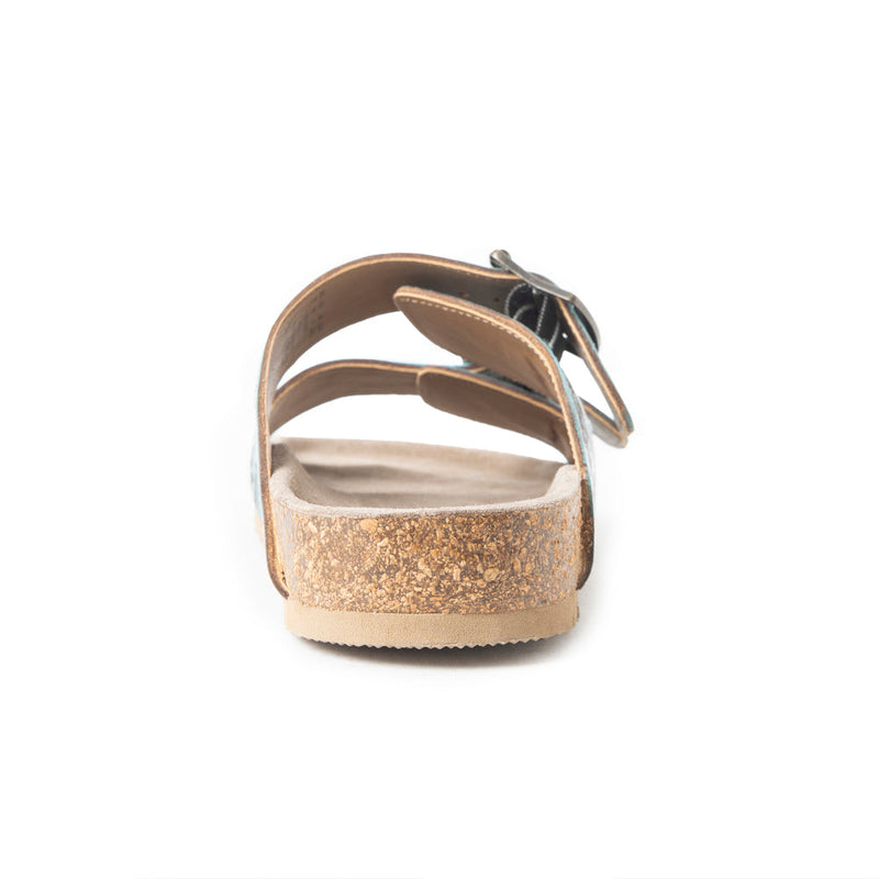 Myra Falling Feather Blue & Brown Sandals