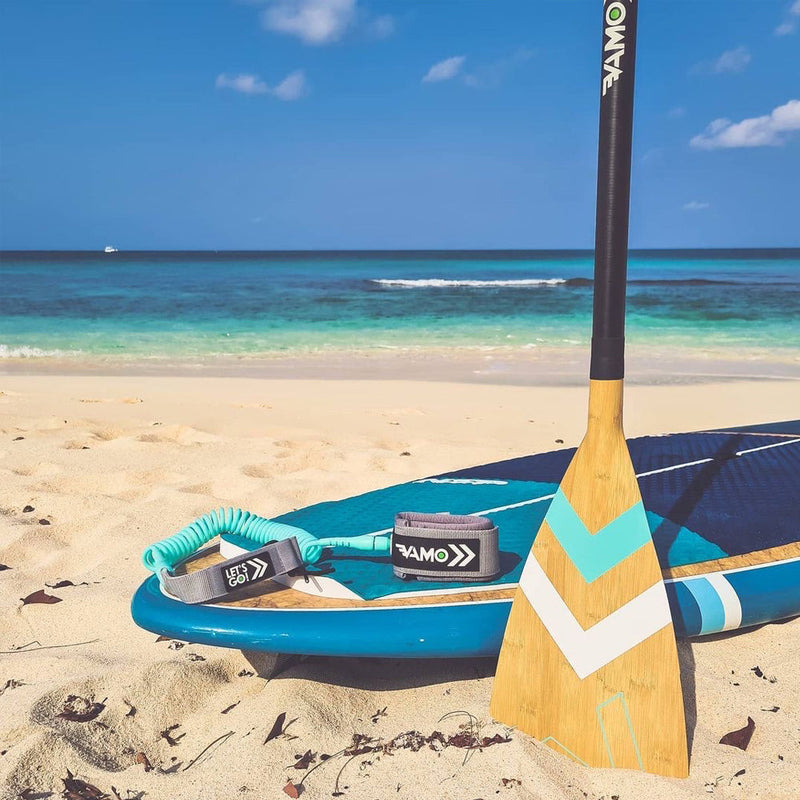 Vamo Life Carbon-Fiberglass Adjustable Paddle with ABS Edge - Bamboo Caribbean