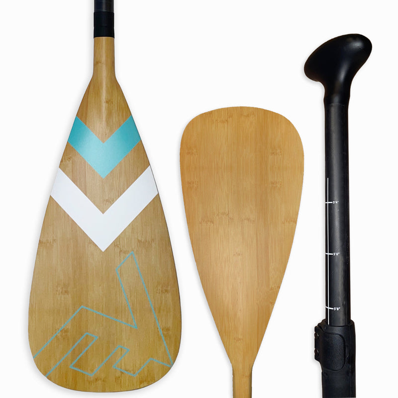 Vamo Life Carbon-Fiberglass Adjustable Paddle with ABS Edge - Bamboo Caribbean