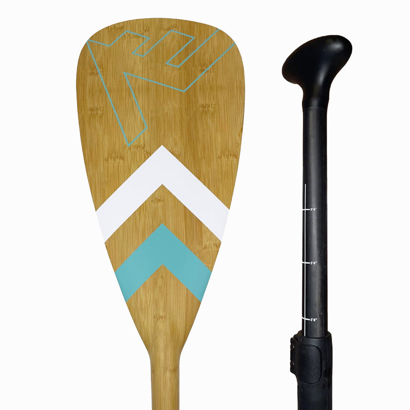 Vamo Life Carbon-Fiberglass Adjustable Paddle with ABS Edge - Bamboo Caribbean
