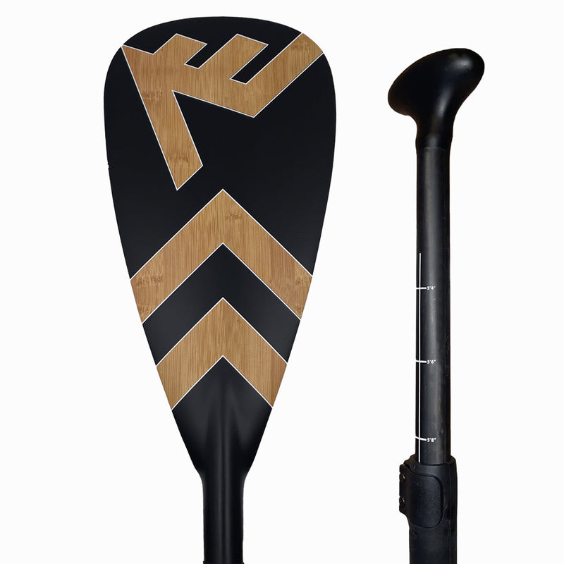 Vamo Life Carbon-Fiberglass Adjustable Paddle with ABS Edge - Bamboo Caribbean