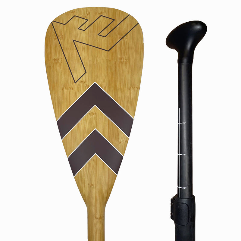 Vamo Life Carbon-Fiberglass Adjustable Paddle with ABS Edge - Bamboo Caribbean