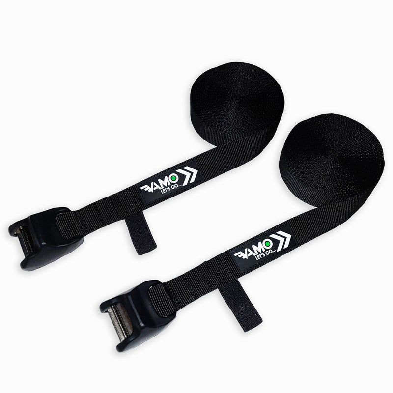 Vamo Tie Down Straps with Silicone Buckle Covers (15' & 10')