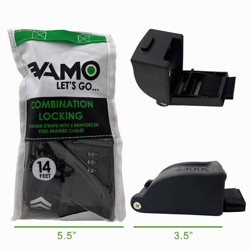 Vamo Life Premium Combination Locking Tie Down Straps - 2 Pack