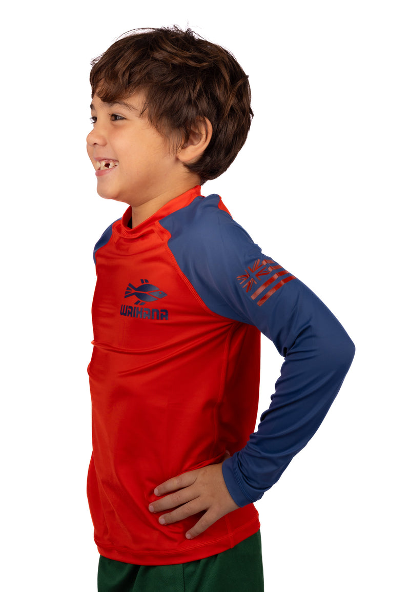Waihana Kids’ Red Long Sleeve Rashguard
