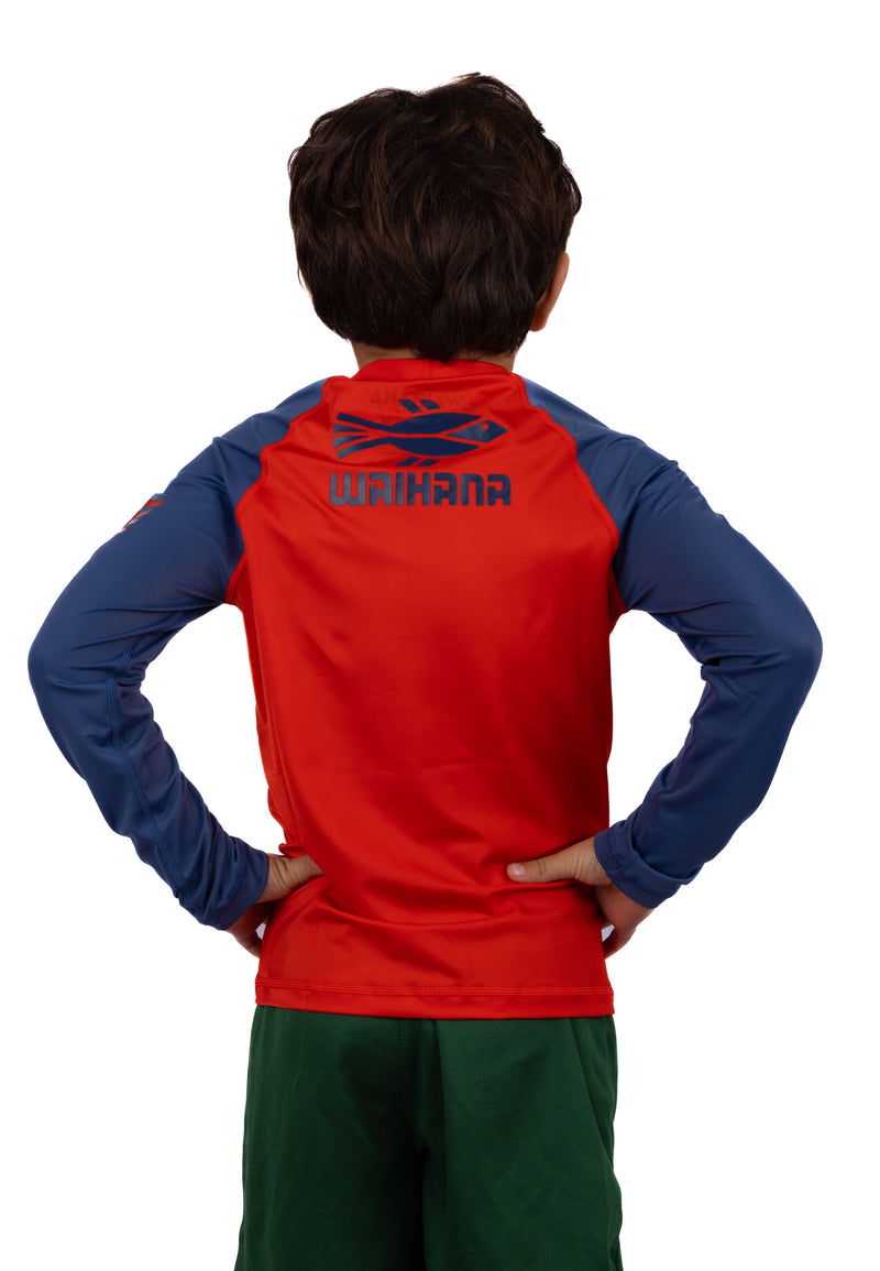 Waihana Kids’ Red Long Sleeve Rashguard