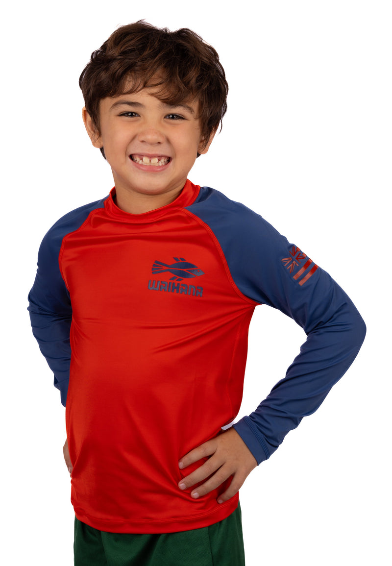 Waihana Kids’ Red Long Sleeve Rashguard