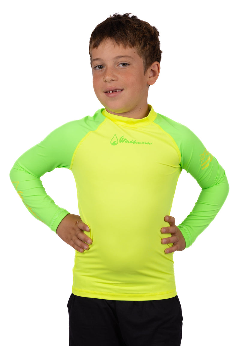 Waihana Kids’ Lime Long Sleeve Rashguard