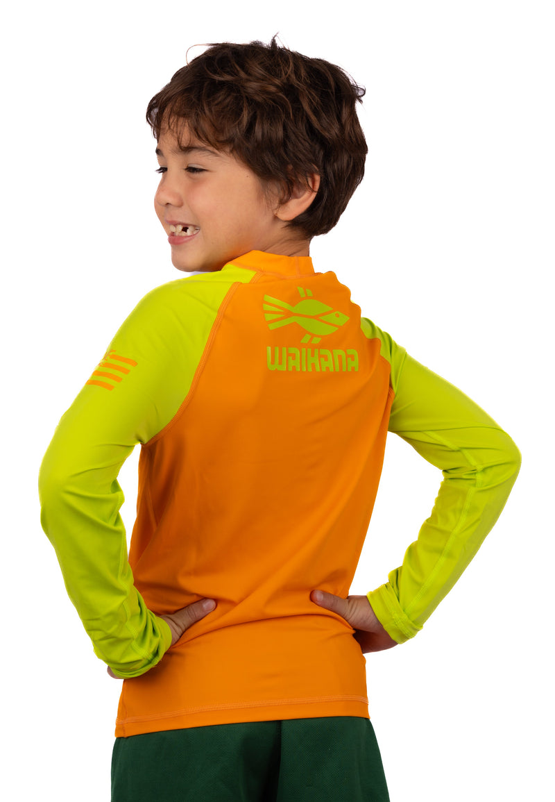 Waihana Kids’ Orange Long Sleeve Rashguard
