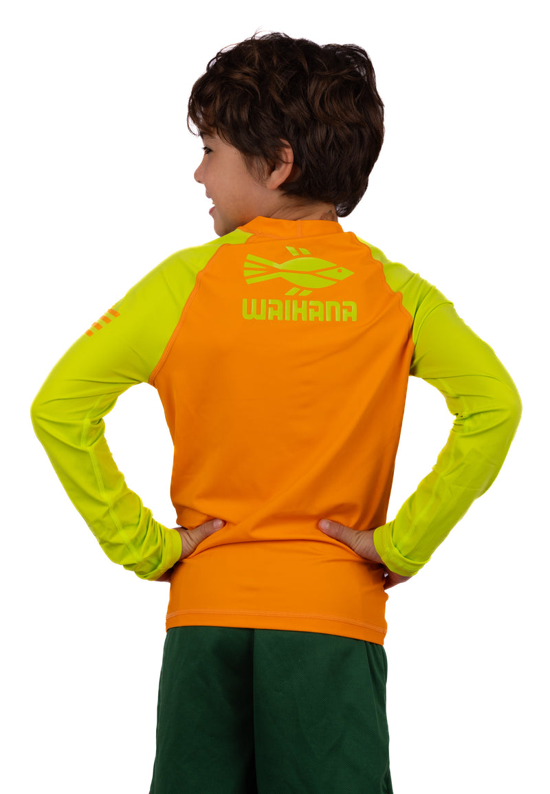 Waihana Kids’ Orange Long Sleeve Rashguard