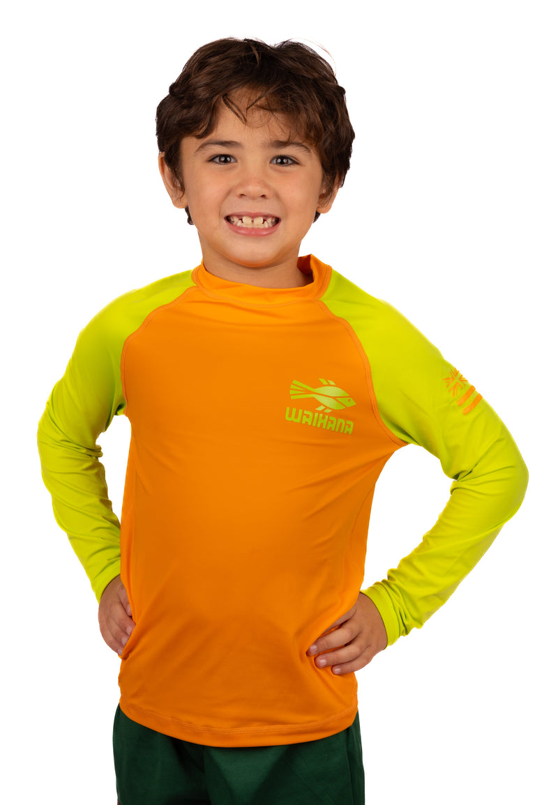 Waihana Kids’ Orange Long Sleeve Rashguard