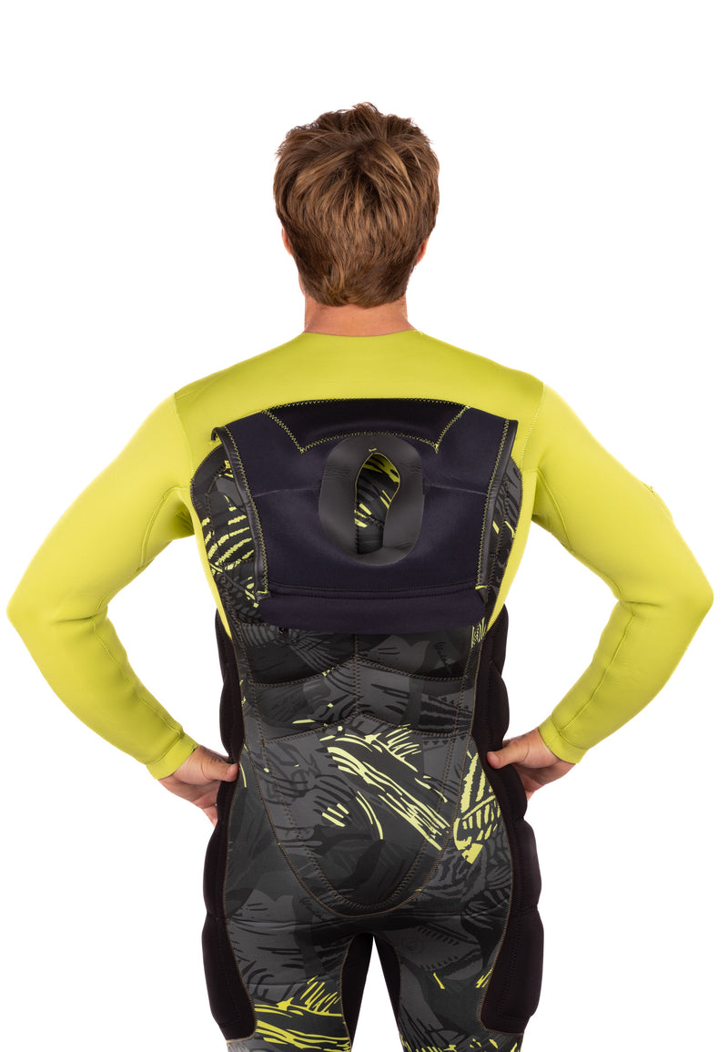 Waihana Men’s Lime Fishbone Impact 5/4mm Hooded Steamer Wetsuit