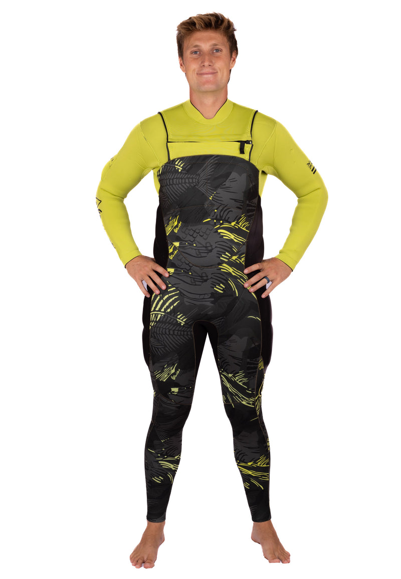Waihana Men’s Lime Fishbone Impact 5/4mm Hooded Steamer Wetsuit