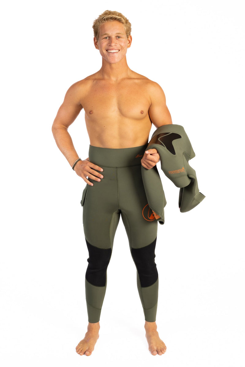 Waihana Men’s Ranger Green Essentials Pro 5.0mm Hooded Wetsuit