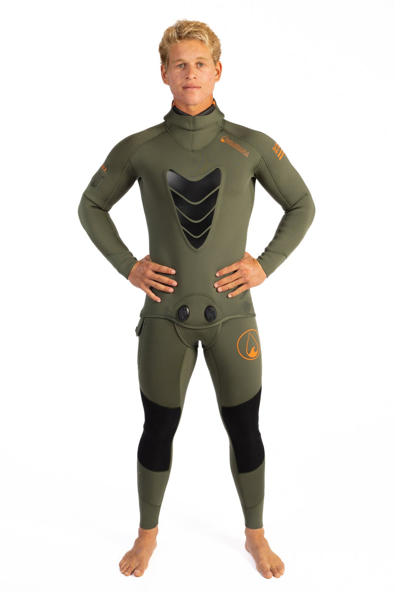 Waihana Men’s Ranger Green Essentials Pro 5.0mm Hooded Wetsuit