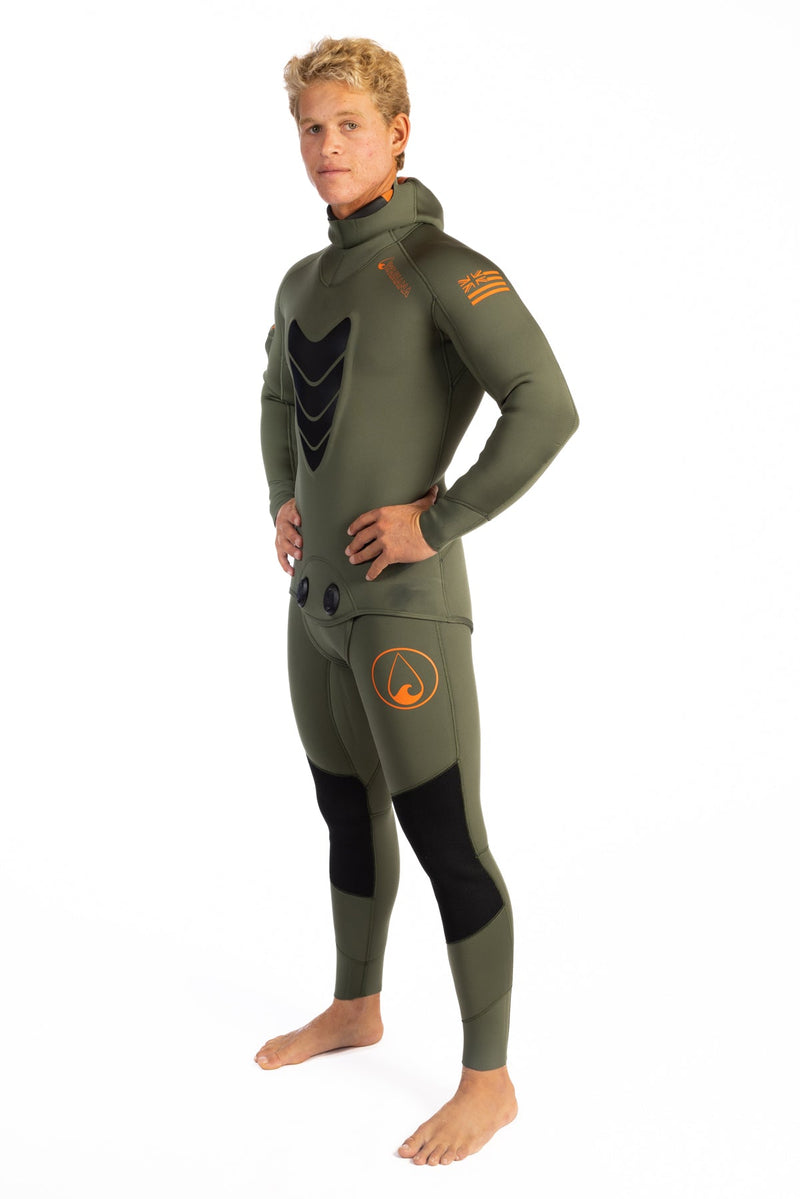 Waihana Men’s Ranger Green Essentials Pro 5.0mm Hooded Wetsuit