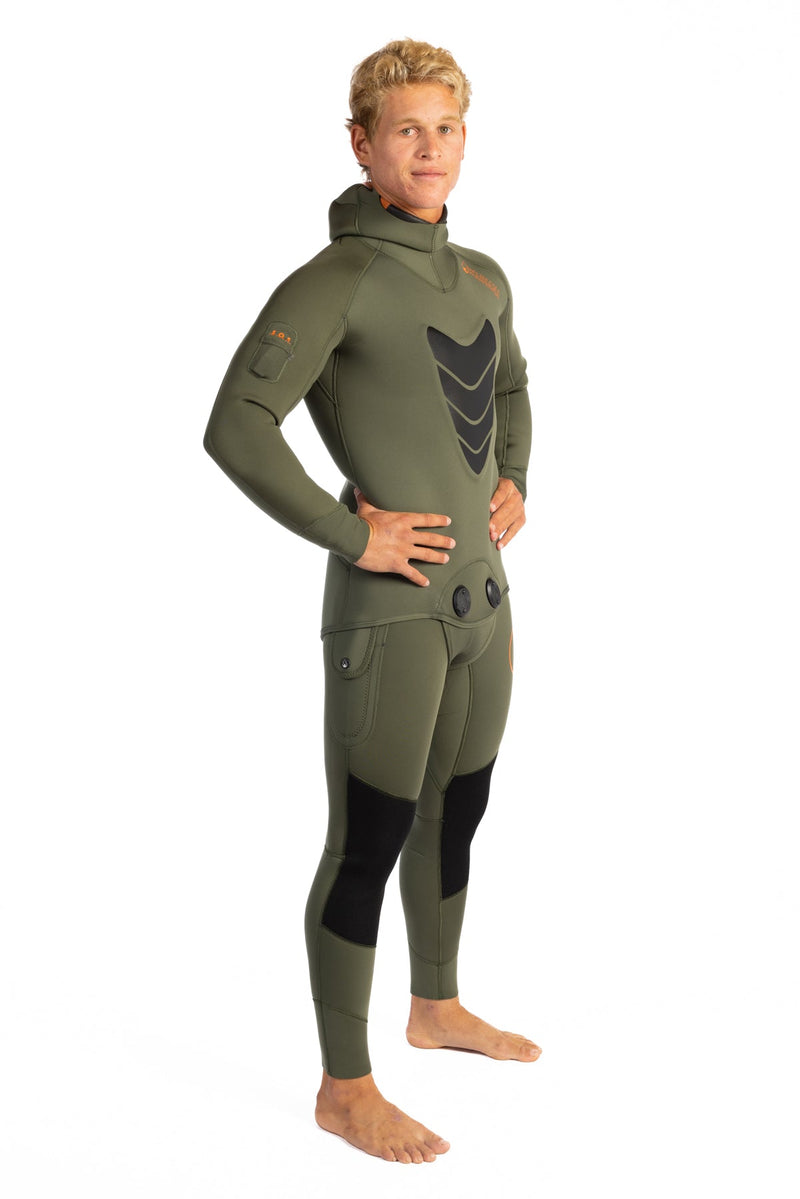 Waihana Men’s Ranger Green Essentials Pro 5.0mm Hooded Wetsuit