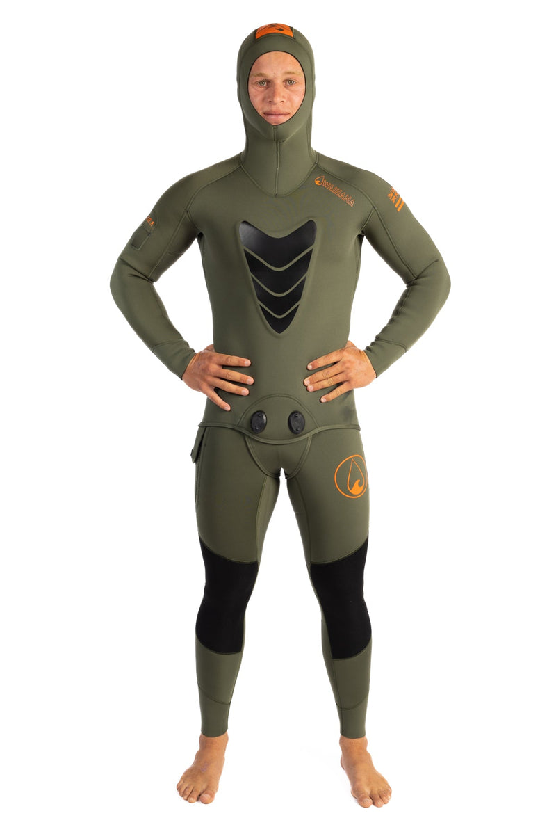 Waihana Men’s Ranger Green Essentials Pro 5.0mm Hooded Wetsuit