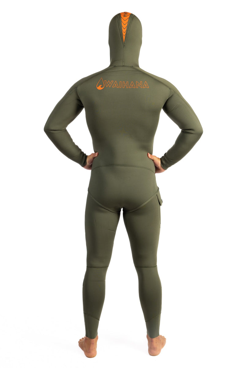 Waihana Men’s Ranger Green Essentials Pro 5.0mm Hooded Wetsuit