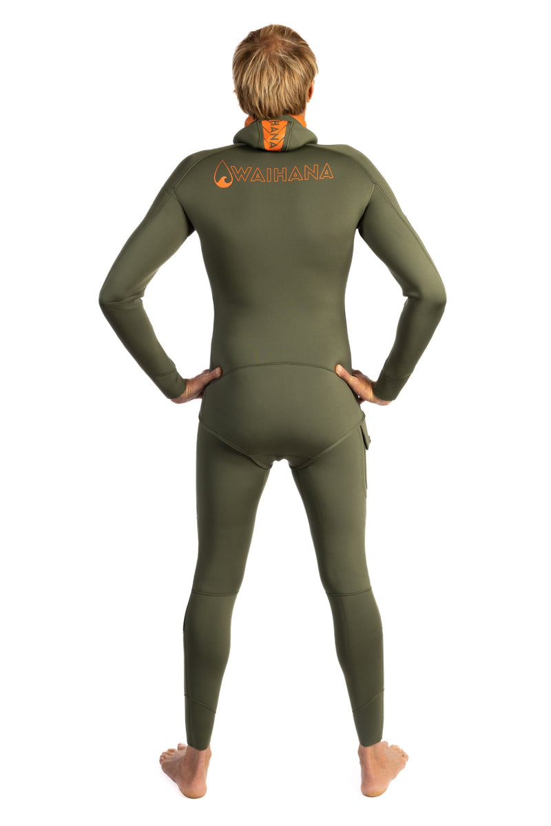 Waihana Men’s Ranger Green Essentials Pro 5.0mm Hooded Wetsuit