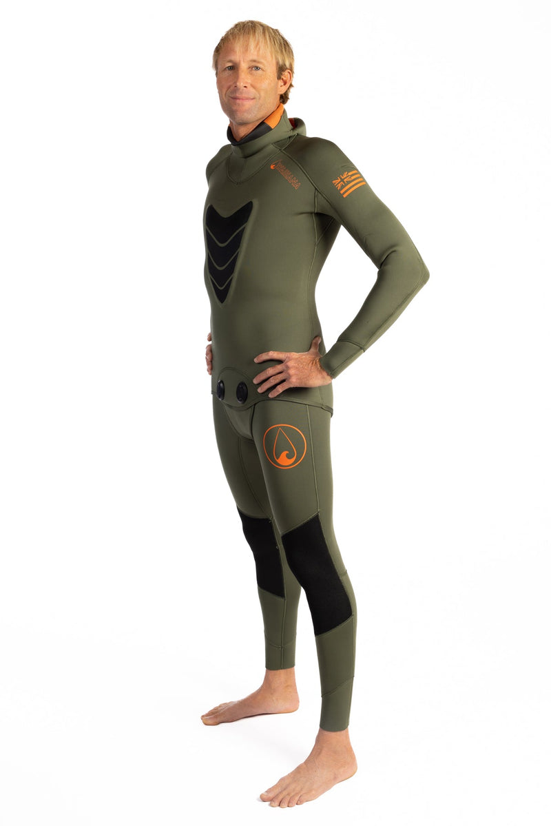 Waihana Men’s Ranger Green Essentials Pro 5.0mm Hooded Wetsuit