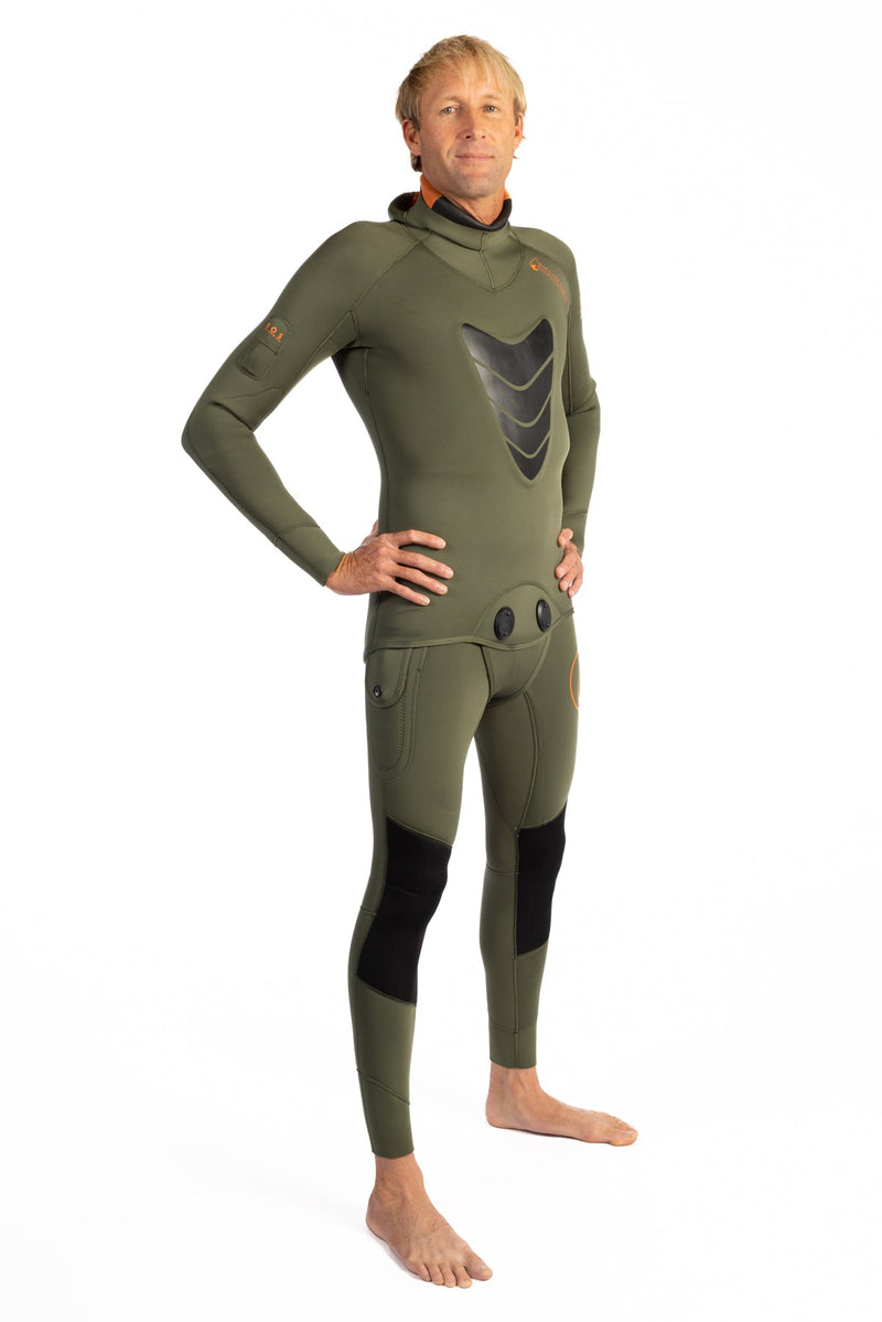 Waihana Men’s Ranger Green Essentials Pro 5.0mm Hooded Wetsuit