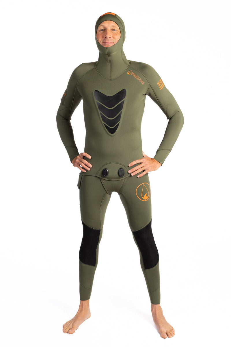 Waihana Men’s Ranger Green Essentials Pro 5.0mm Hooded Wetsuit