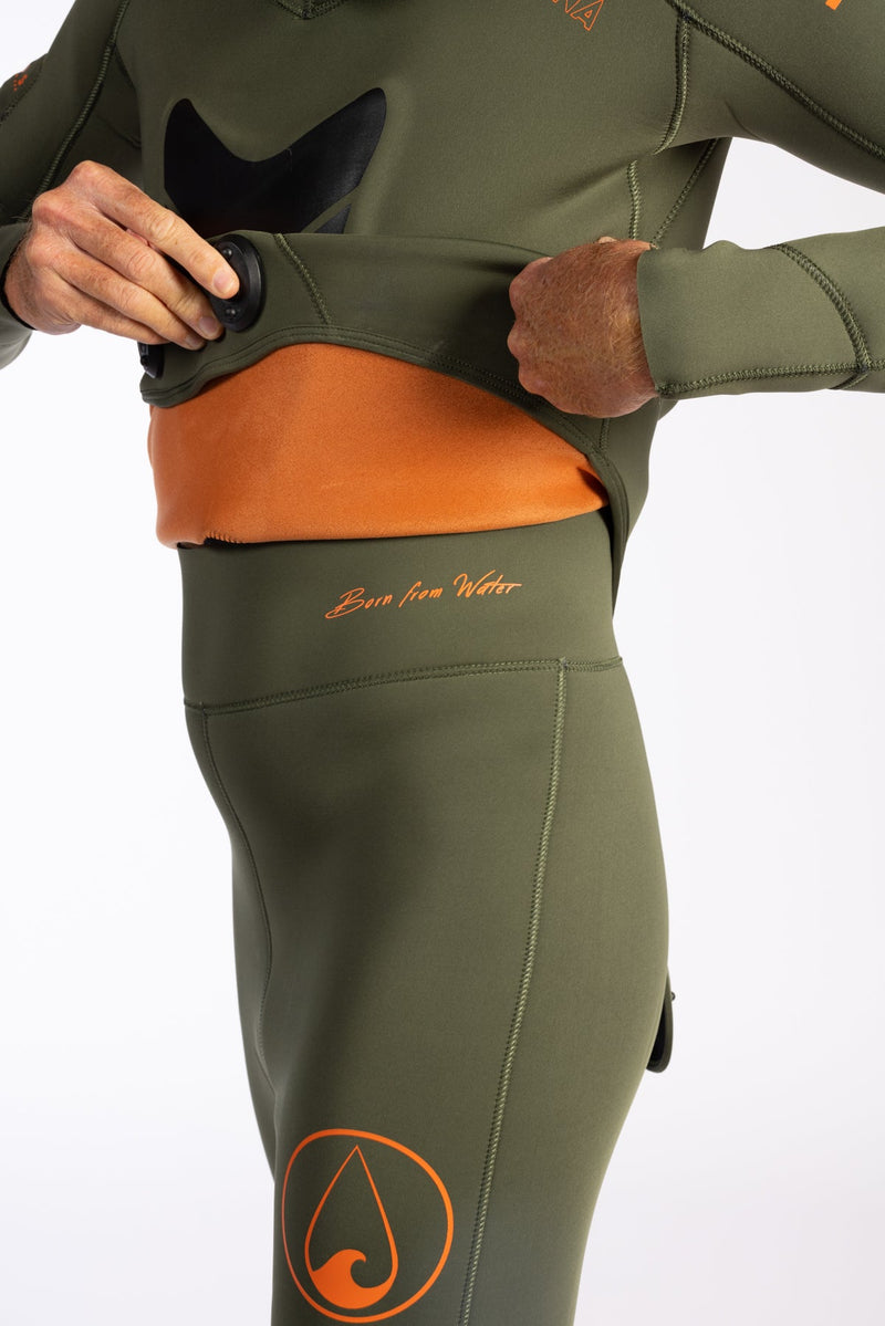 Waihana Men’s Ranger Green Essentials Pro 5.0mm Hooded Wetsuit