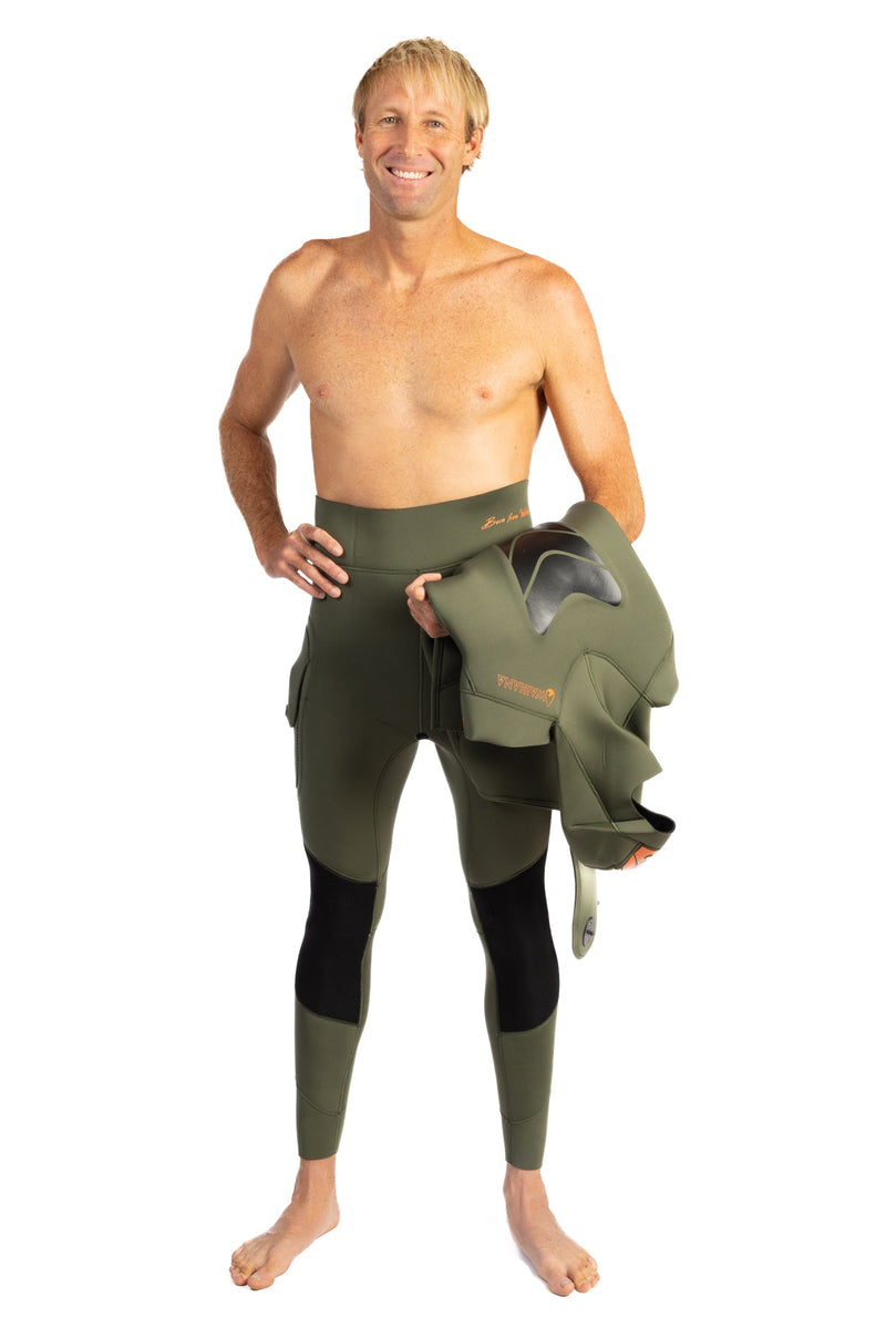 Waihana Men’s Ranger Green Essentials Pro 5.0mm Hooded Wetsuit