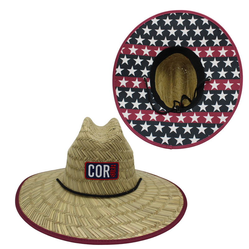 COR Surf Straw Lifeguard Sun Hat – Patriotic Print
