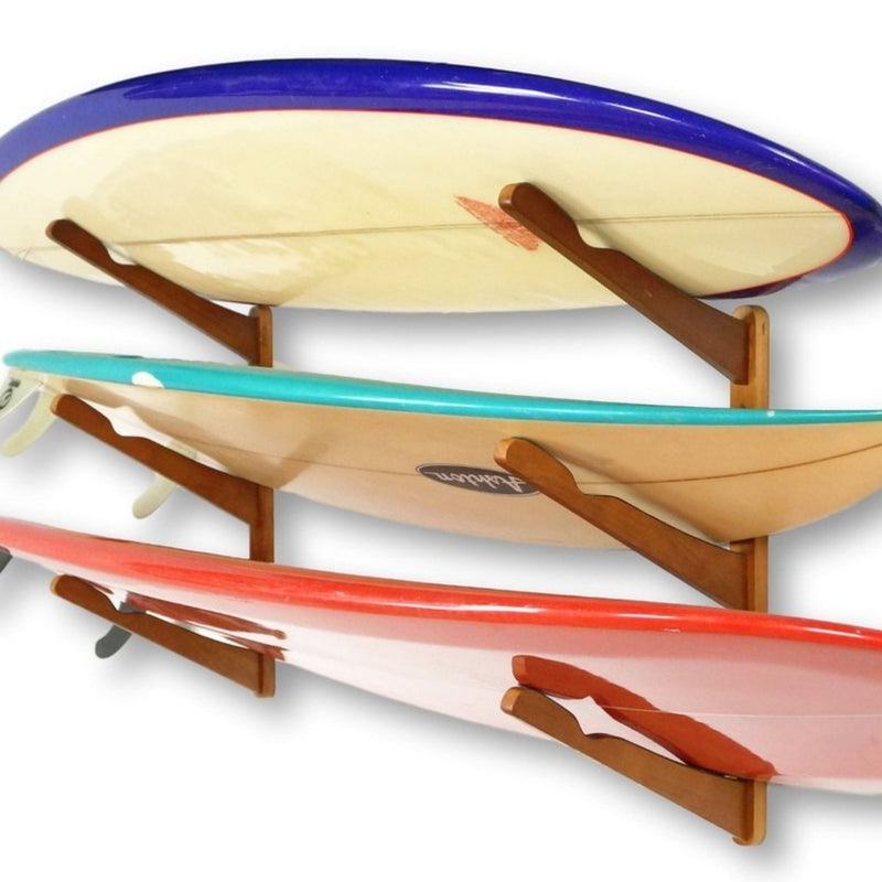 COR Surf Triple Surfboard Wall Rack - Bamboo